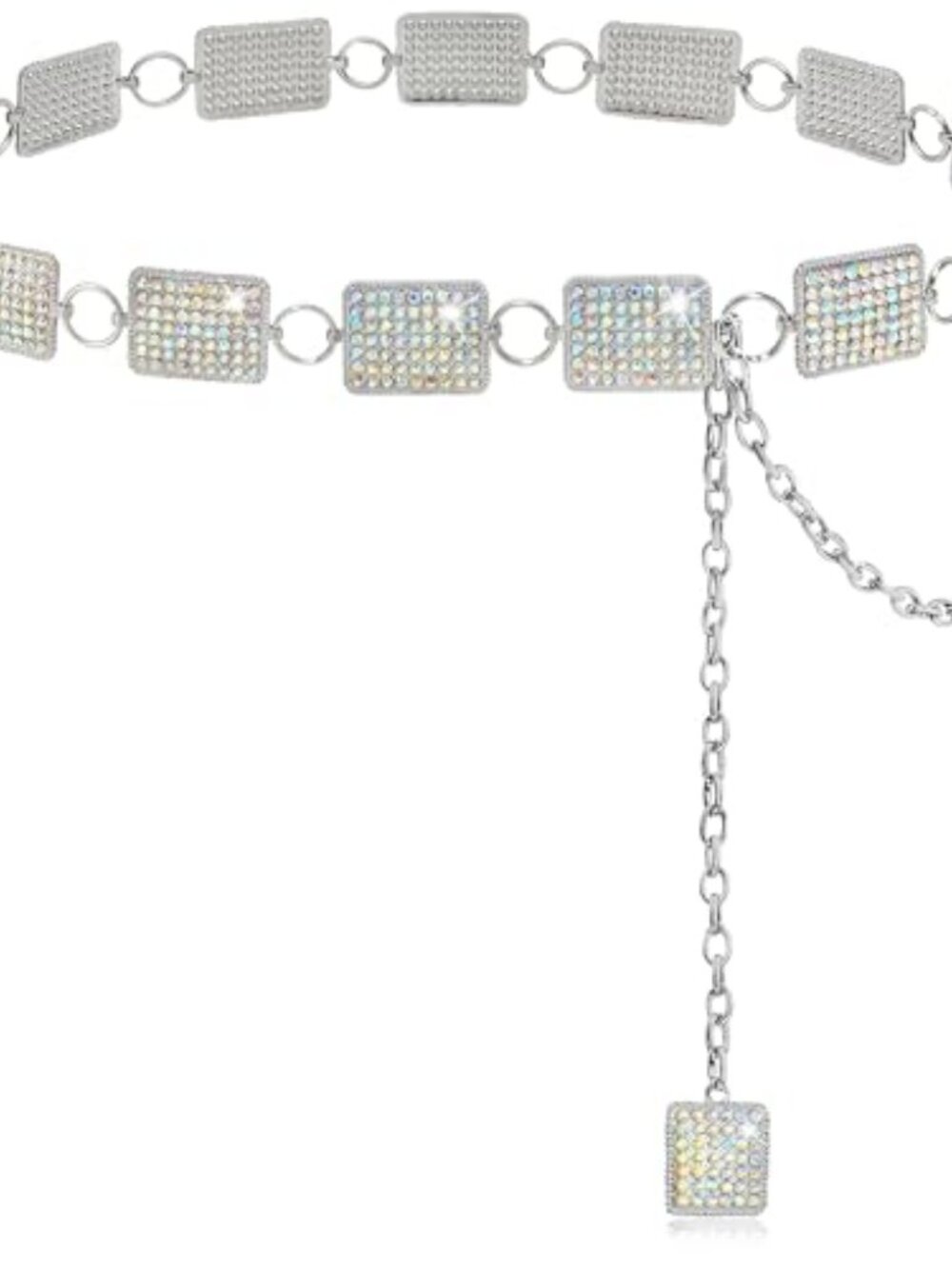 Bling Rhinestone Small Concho Belt, Silver Crystal, Western Cowgirl Style, for W